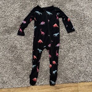 Kyte BABY Dinosaur Print Footie Pajama - Black and Multicolor